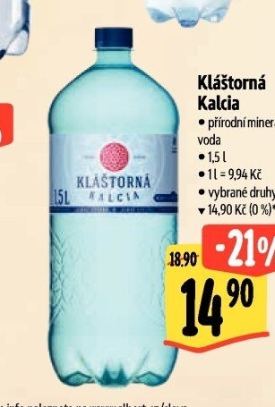 Minerální voda kalcia Kláštorná