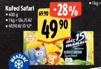 Nugetky kuřecí smažené mražené Safari Vodňanské kuře