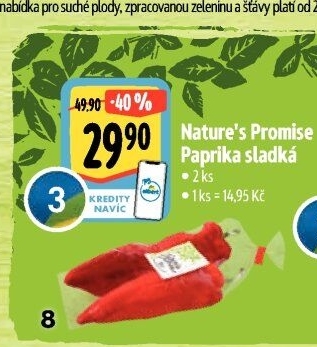 Paprika červená bio Nature'