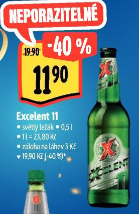 Pivo světlý ležák 11° Excelent