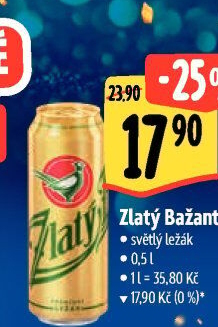 Pivo světlý ležák 12° Zlatý Bažant