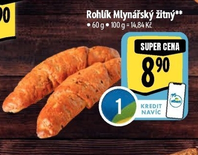 Rohlík Mlynářský žitný Albert