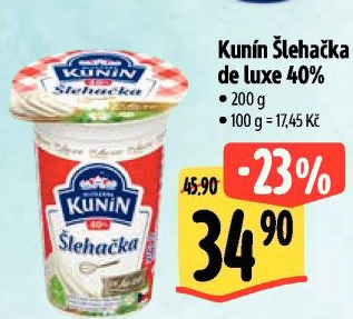 Šlehačka de luxe Mlékárna Kunín 40%