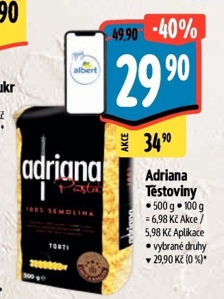 Těstoviny semolinové Adriana