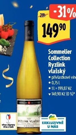 Víno Ryzlink vlašský Sommelier Collection - přívlastkové
