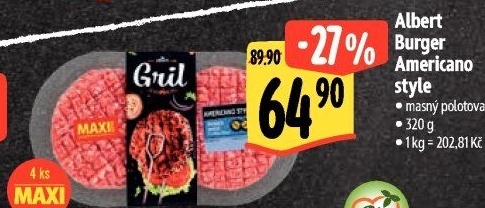 Hovězí burger Americano style Albert Gril