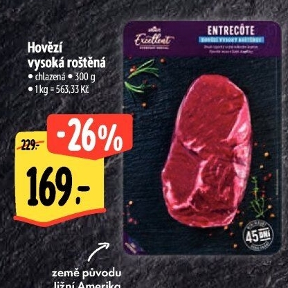 Hovězí roštěná vysoká – Entrecote Albert Excellent
