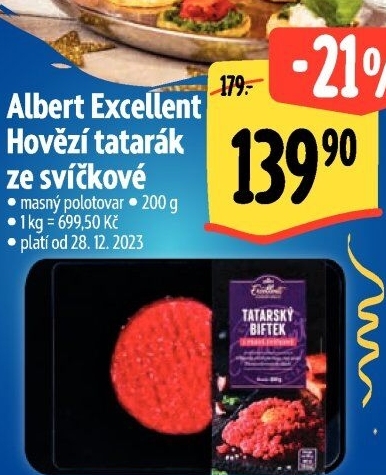 Hovězí tatarák ze svíčkové Albert Excellent