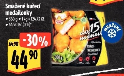 Medailonky kuřecí smažené mražené Vodňanské kuře