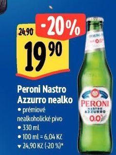 Nealkoholické pivo Nastro Azzurro Peroni