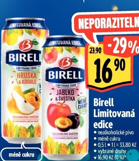 Nealkoholické pivo ochucené Birell