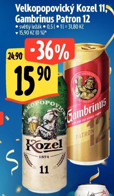 Pivo ležák 11° Velkopopovický Kozel