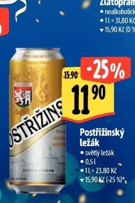 Pivo Postřižinský ležák Pivovar Nymburk