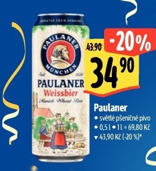 Pivo světlé pšeničné Paulaner