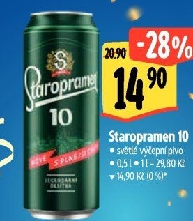 Pivo světlé výčepní 10° Staropramen
