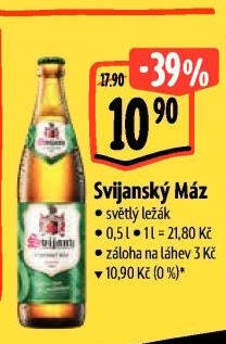 Pivo světlý ležák 11° Svijanský Máz Svijany