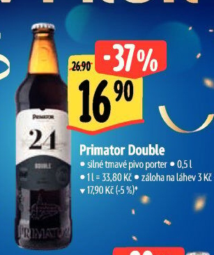 Pivo tmavý speciál Double 24° Primátor