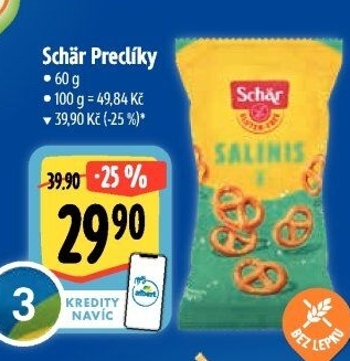 Preclíky Salinis bez lepku Schär