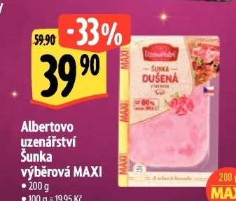 Šunka výběrová dušená Albertovo uzenářství