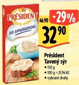 Tavené sýry Président