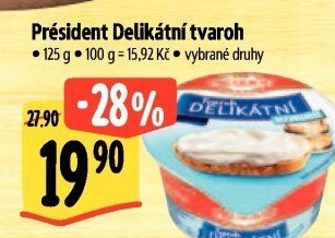 Tvarohové pomazánky Delikátní Président
