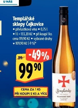 Vína Templářské sklepy Čejkovice - přívlastková