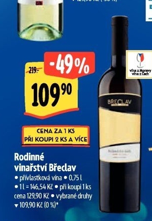 Vína Vinařství Břeclav - přívlastková