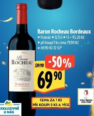 Víno Bordeaux Baron Rocheau