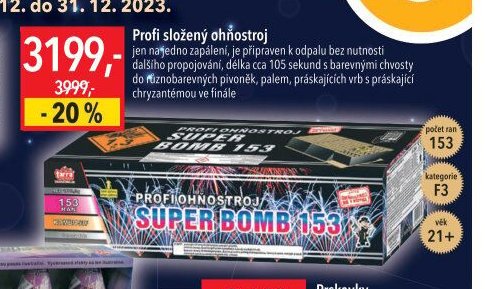 Profi složený ohňostroj Super Bomb 153