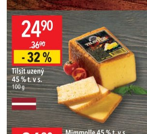 Tilsit uzený 45 % t. v s.