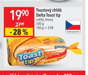 Toustový chléb Delta Toast tip