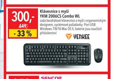 Klávesnice s myší YKM 2006CS Combo WL