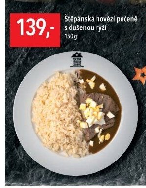 Štěpánská hovězí pečeně s dušenou rýží