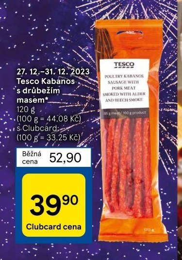 Tesco Kabanos s drůbežím masem