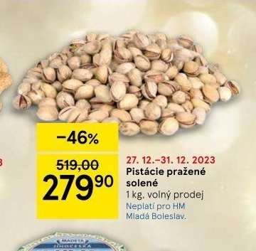 Pistácie pražené solené 1 kg
