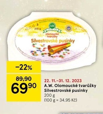 A.W. Olomoucké tvarůžky Silvestrovské pusinky 200 g