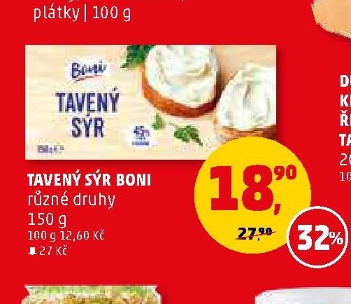 TAVENÝ SÝR BONI různé druhy