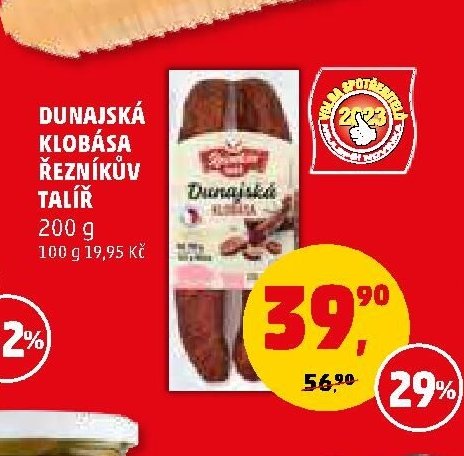 DUNAJSKÁ KLOBÁSA ŘEZNÍKŮV TALÍŘ