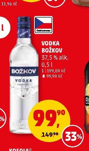VODKA BOŽKOV 37,5 % alk.