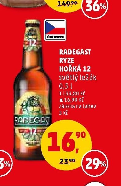 RADEGAST RYZE HOŘKÁ 12 světlý ležák