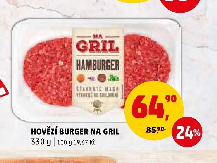 HOVĚZÍ BURGER NA GRIL