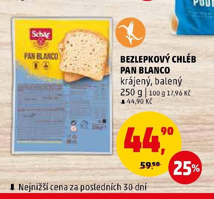 BEZLEPKOVÝ CHLÉB PAN BLANCO