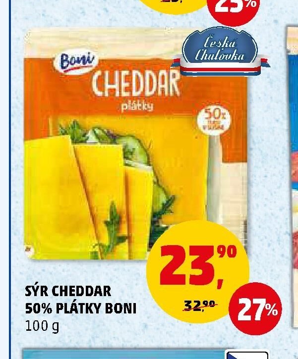 SÝR CHEDDAR 50% PLÁTKY BONI