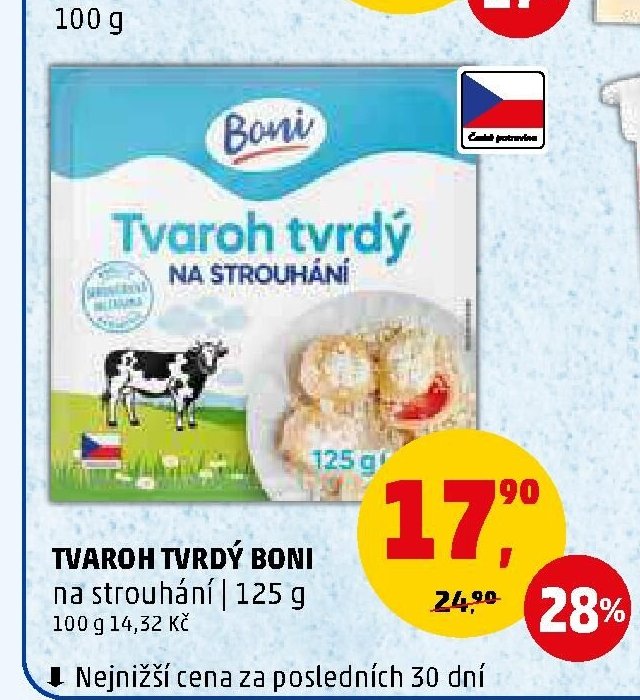 TVAROH TVRDÝ BONI na strouhání