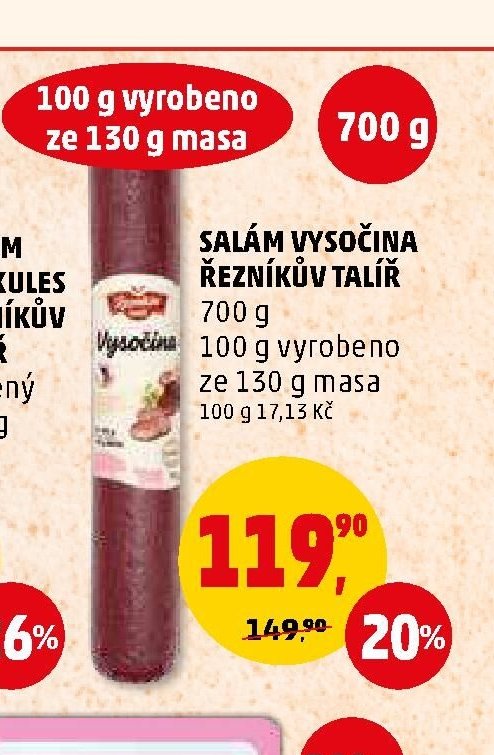 SALÁM VYSOČINA ŘEZNÍKŮV TALÍŘ 700g