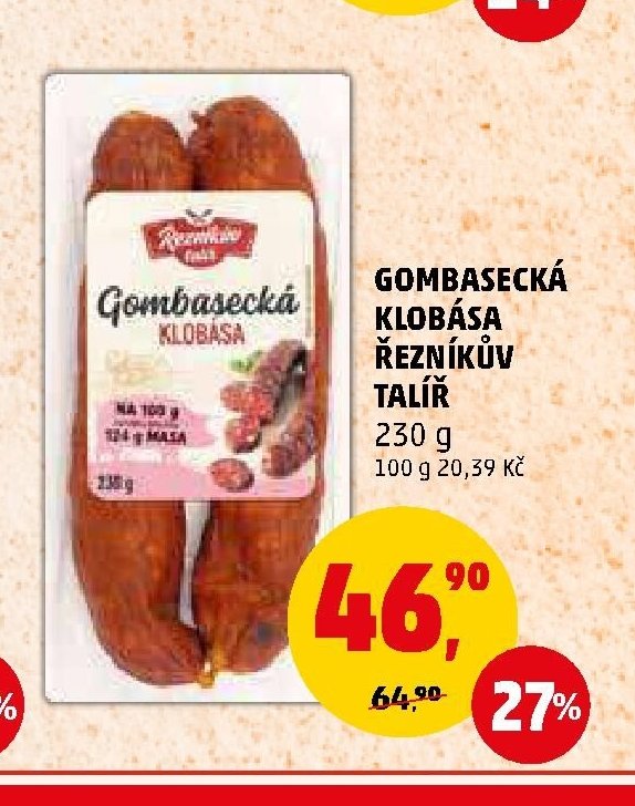 GOMBASECKÁ KLOBÁSA ŘEZNÍKŮV TALÍŘ