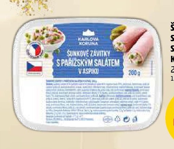 Šunkové závitky s pařížským salátem Karlova Koruna 200 g