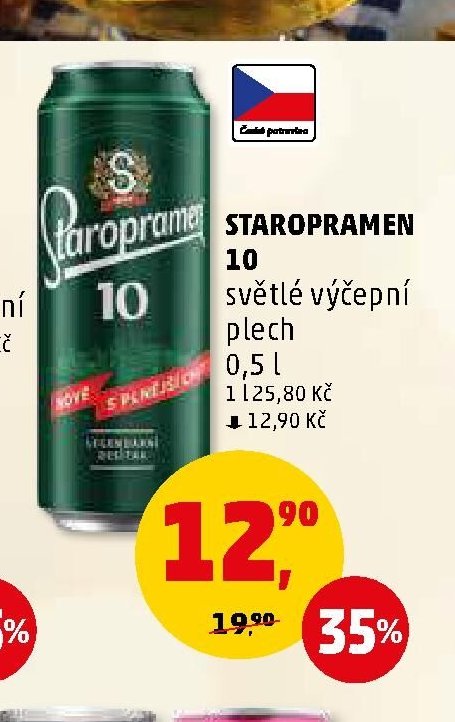 STAROPRAMEN 10 světlé výčepní plech