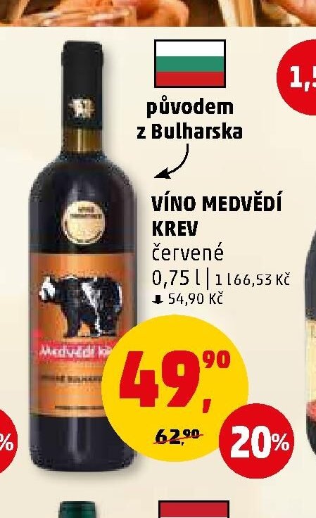 VÍNO MEDVĚDÍ KREV červené