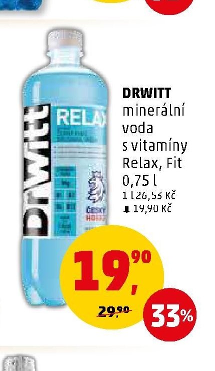 Drwitt minerální voda s vitamíny Relax, Fit